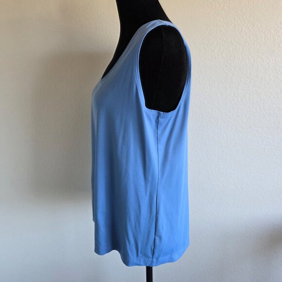 Chico's Top Tank Size 2 Blue Stretch Sleeveless Scoop Neck Nylon Spandex Large - Picture 3 of 7